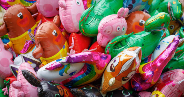 Balloons at egg rolling event in Preston, Lancashire Balloons at egg rolling event in Preston, Lancashire