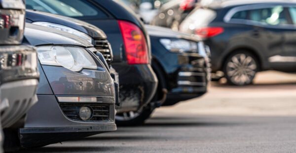 Car park with cars