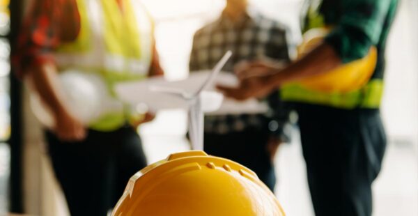 Image of health and safety team talking