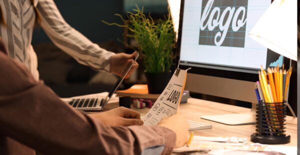 Image of graphic designer using computer