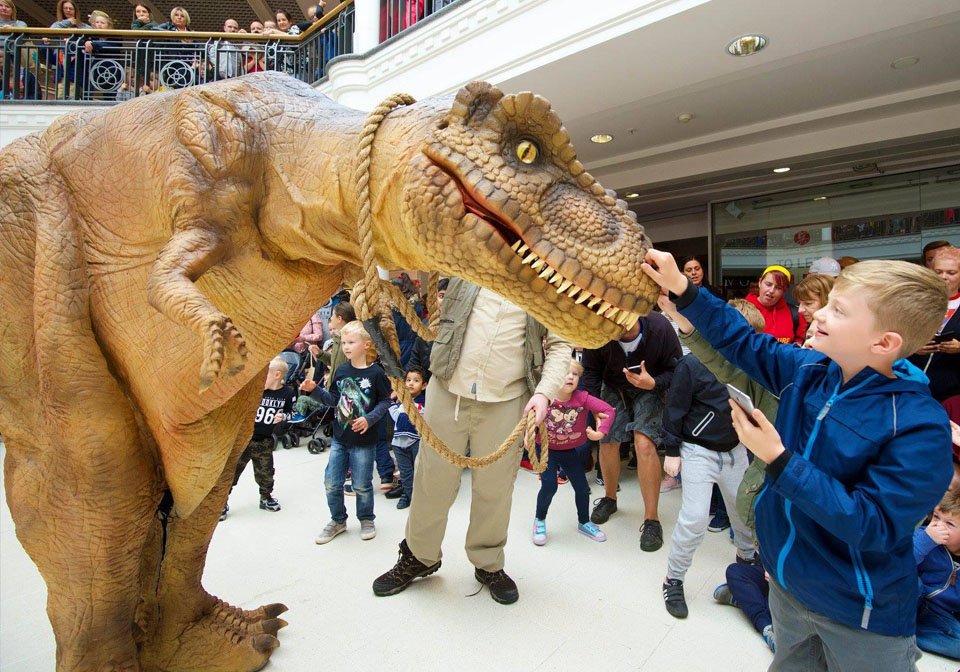 Retail Event with dinosaur