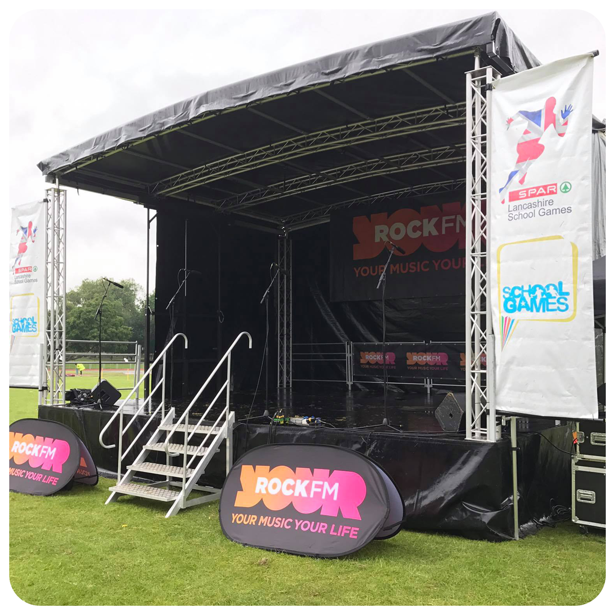 Stage set up for sports event