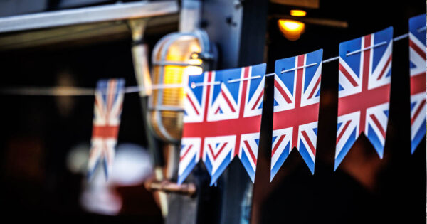 Union Jack Flags at Prestons Big Coronation Lunch Union Jack Flags at Prestons Big Coronation Lunch